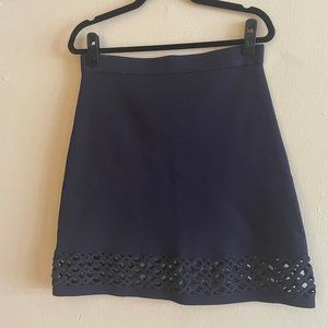 Navy Ann Taylor Skirt w/ Lattice Detailing Size M